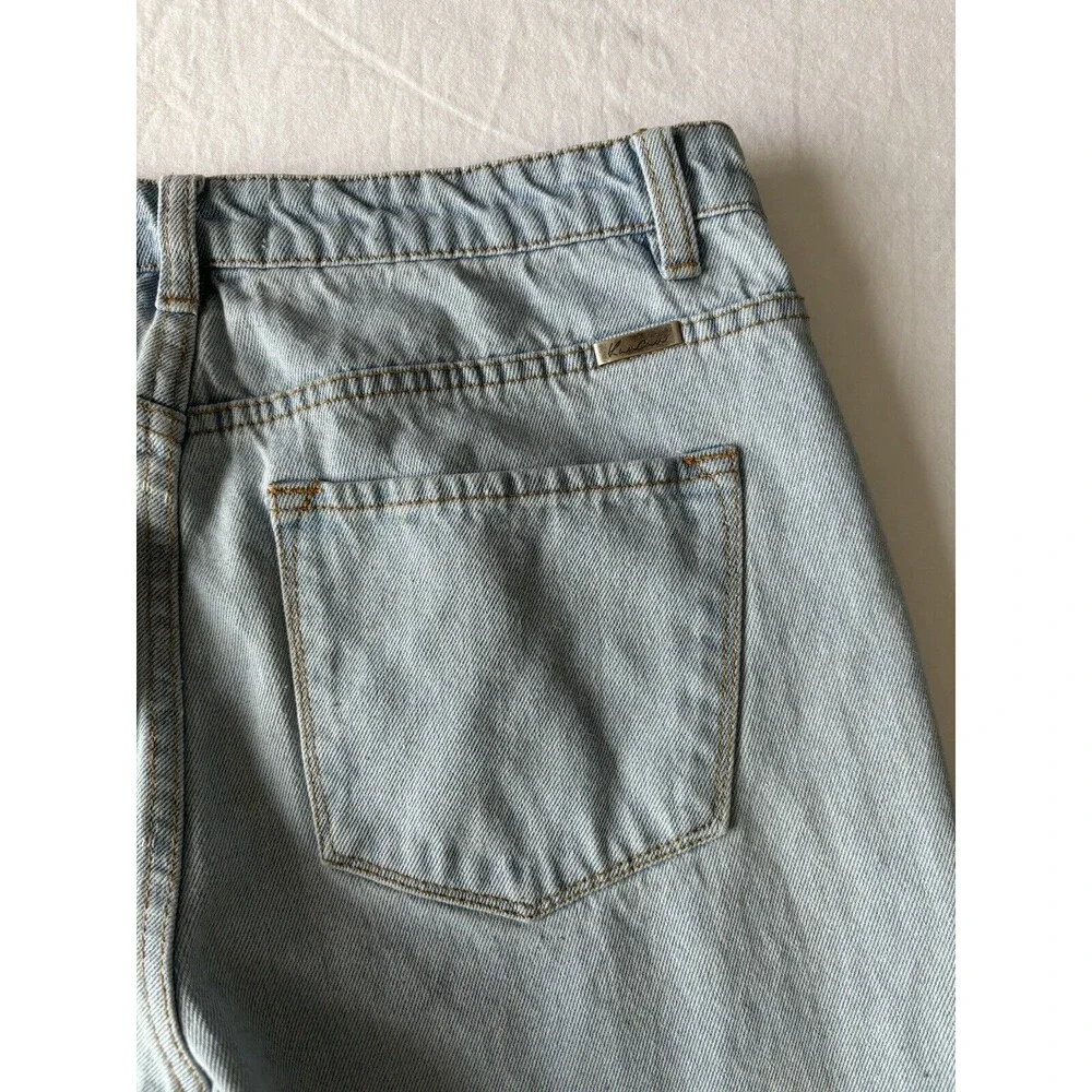 KanCan Jeans Womens 13/30‎ Blue Wide Leg Cropped Ultra High Rise Stretch Baggy